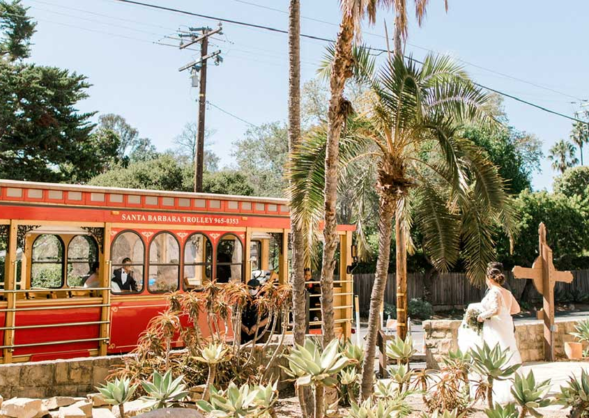 Wedding outdoors and SB trolley